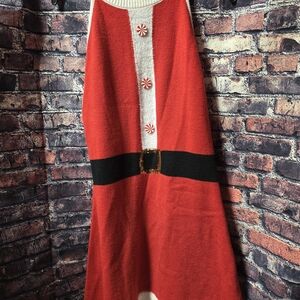 Festive Red and Black Dress SANTA Sweater Fits Sz Med To Large Cute ♡♡♡
